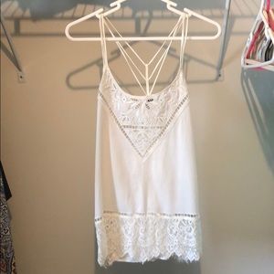 Express strappy white sleeveless top